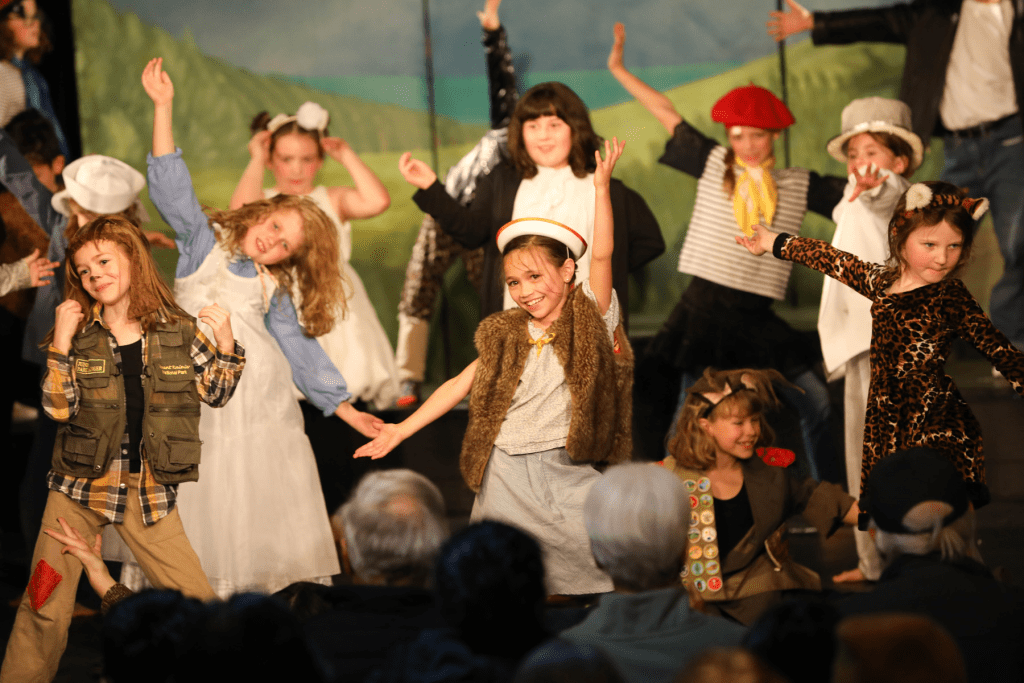 Smiles all around during a BAAY 2022 Junior Musical performance of “The Aristocrats” Photo courtesy BAAY